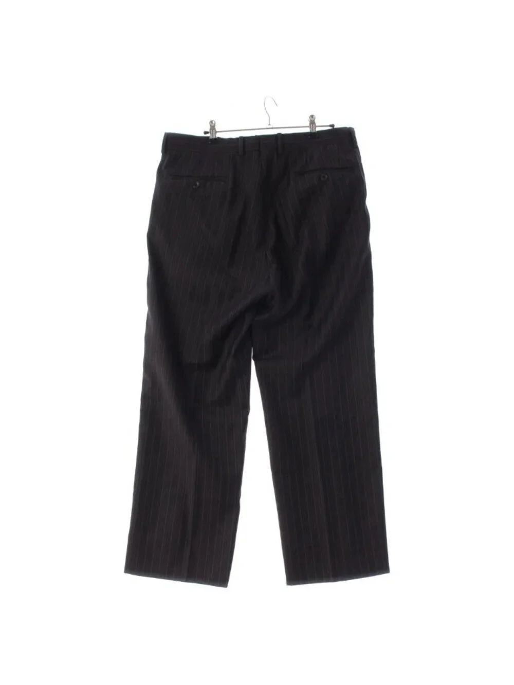 Gucci Era Black Tag Wool Cashmere Pinstripe Pants Trousers Gray 52